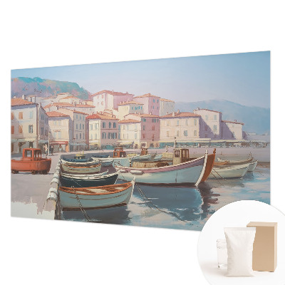 Fotomural decorativo para cabecero de cama con un motivo de paraíso junto al mar