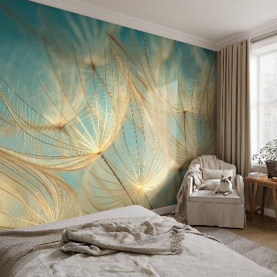 Papel mural con patrón decorativo con diseño de dientes de león etéreos