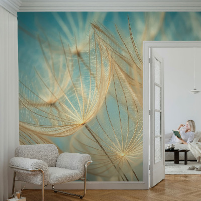 Papel mural con patrón decorativo con diseño de dientes de león etéreos