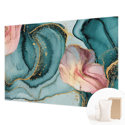 Mural de pared con estampado hermoso con ondas artísticas