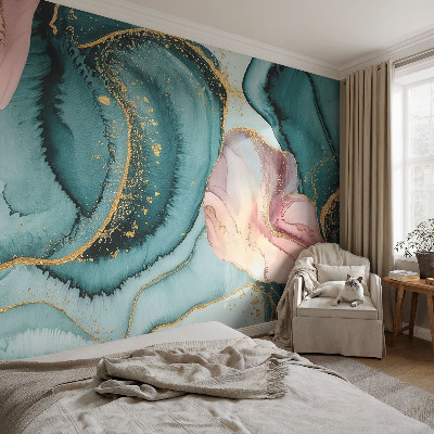 Mural de pared con estampado hermoso con ondas artísticas