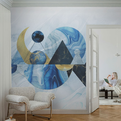 Fotomural decorativo para cabecero de cama con diseño 'Elegancia cósmica' para decorar el dormitorio