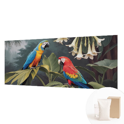 Papel mural texturado decorativo con diseño de loros coloridos