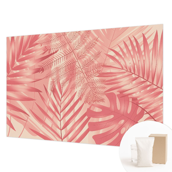 Fotomural decorativo para cabecero de cama con diseño de hojas tropicales