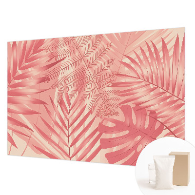 Fotomural decorativo para cabecero de cama con diseño de hojas tropicales