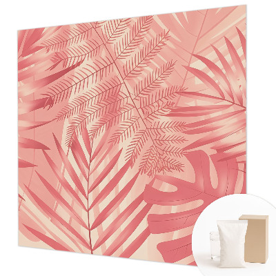Fotomural decorativo para cabecero de cama con diseño de hojas tropicales