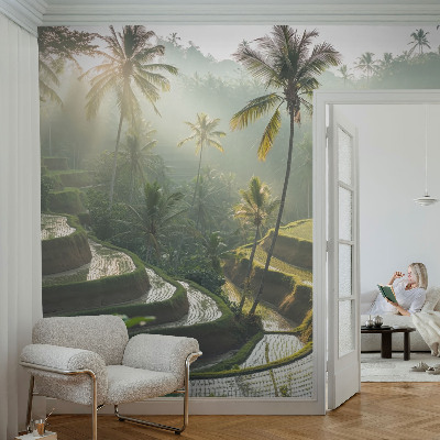Papel mural con patrón decorativo con el diseño Terrazas del paraíso