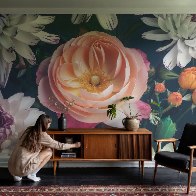 Papel mural texturado decorativo con diseño Armonía floral