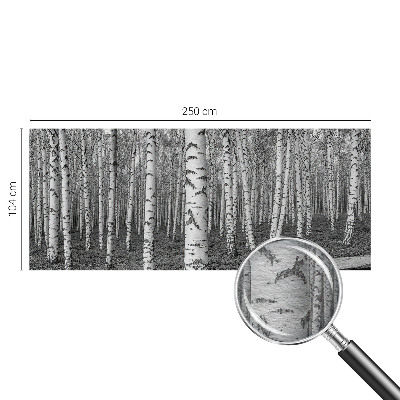Mural decorativo con un motivo de bosque de abedules