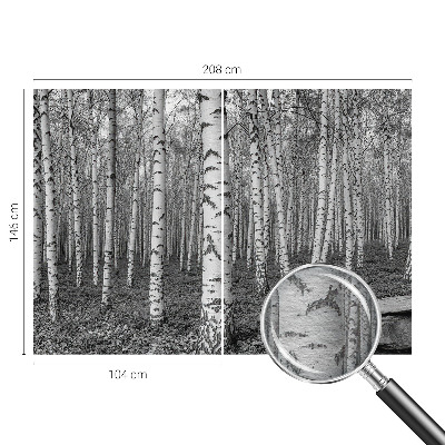 Mural decorativo con un motivo de bosque de abedules