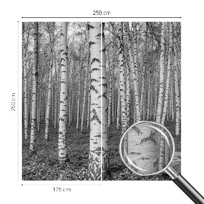 Mural decorativo con un motivo de bosque de abedules