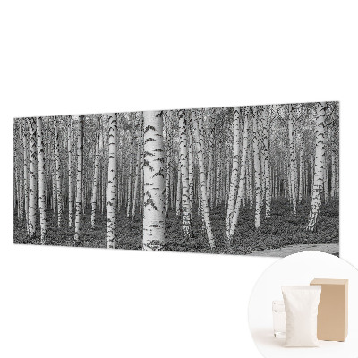 Mural decorativo con un motivo de bosque de abedules