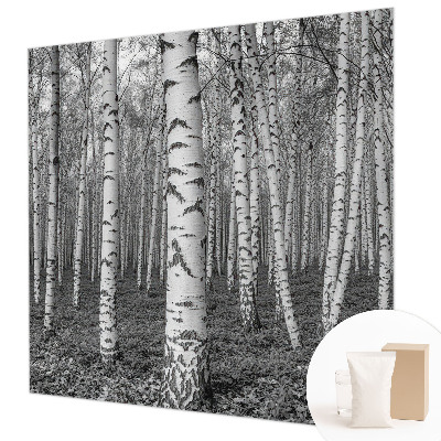 Mural decorativo con un motivo de bosque de abedules