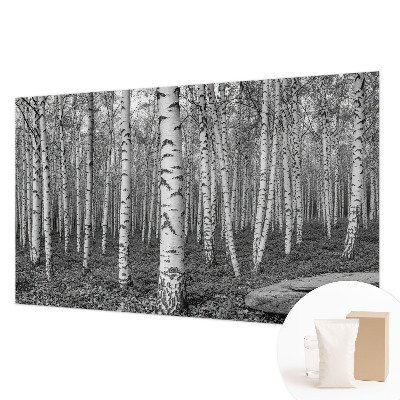 Mural decorativo con un motivo de bosque de abedules