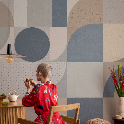Papel mural con patrón decorativo con motivo de mosaico geométrico