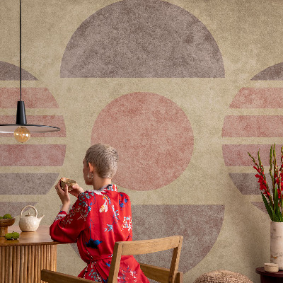 Mural de pared con estampado hermoso con formas geométricas
