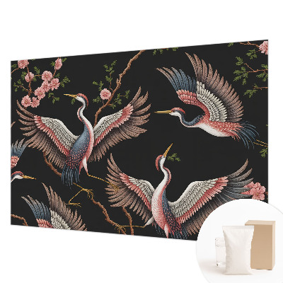 Papel mural texturado decorativo con estampado floral