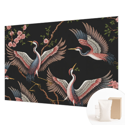Papel mural texturado decorativo con estampado floral