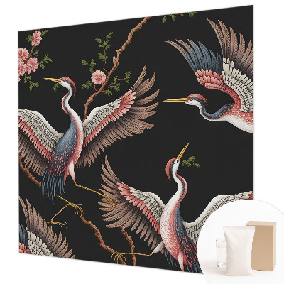 Papel mural texturado decorativo con estampado floral