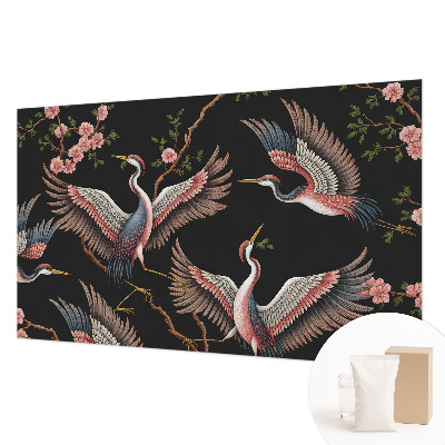 Papel mural texturado decorativo con estampado floral