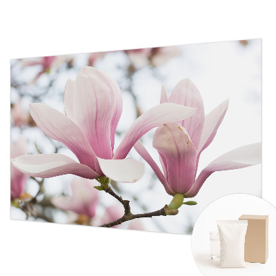 Papel mural con patrón decorativo con diseño de flores de magnolia
