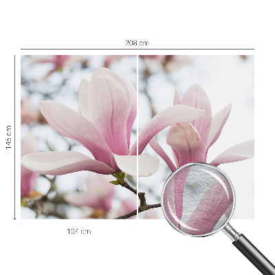 Papel mural con patrón decorativo con diseño de flores de magnolia