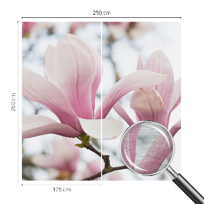 Papel mural con patrón decorativo con diseño de flores de magnolia