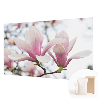 Papel mural con patrón decorativo con diseño de flores de magnolia