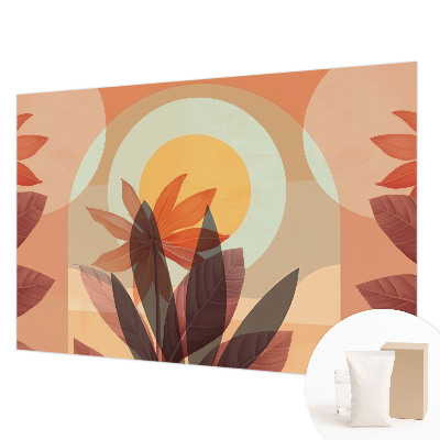 Mural decorativo con diseño de abstracción floral