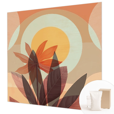 Mural decorativo con diseño de abstracción floral