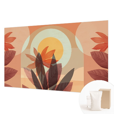 Mural decorativo con diseño de abstracción floral