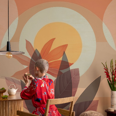 Mural decorativo con diseño de abstracción floral