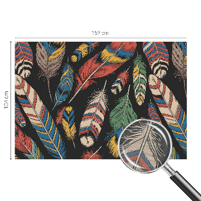 Papel mural texturado decorativo con diseño de plumas coloridas
