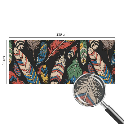 Papel mural texturado decorativo con diseño de plumas coloridas