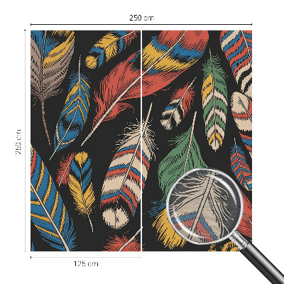 Papel mural texturado decorativo con diseño de plumas coloridas