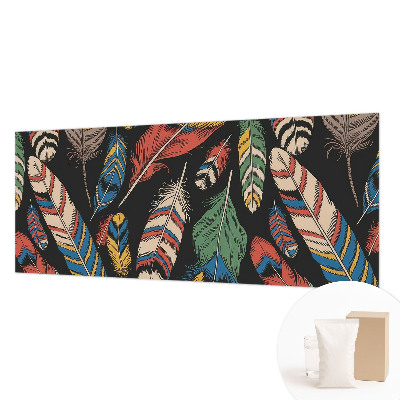 Papel mural texturado decorativo con diseño de plumas coloridas