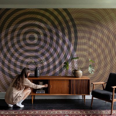 Papel mural con patrón decorativo con círculos hipnotizantes