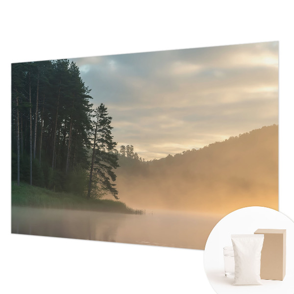 Fotomural decorativo para cabecero de cama con diseño 'Mañana con niebla'