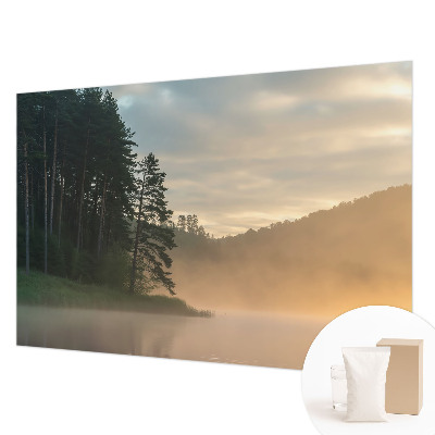 Fotomural decorativo para cabecero de cama con diseño 'Mañana con niebla'