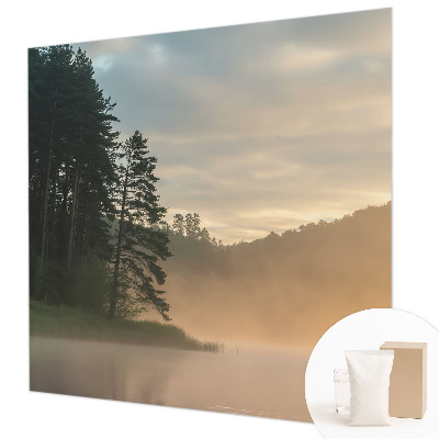 Fotomural decorativo para cabecero de cama con diseño 'Mañana con niebla'