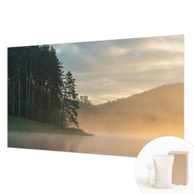 Fotomural decorativo para cabecero de cama con diseño 'Mañana con niebla'