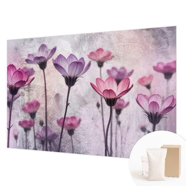 Papel mural texturado decorativo con diseño de flores en tonos pastel