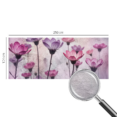 Papel mural texturado decorativo con diseño de flores en tonos pastel