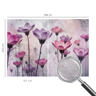 Papel mural texturado decorativo con diseño de flores en tonos pastel