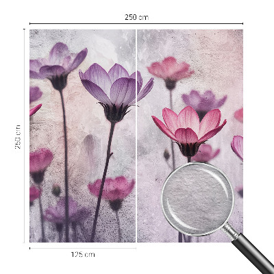 Papel mural texturado decorativo con diseño de flores en tonos pastel