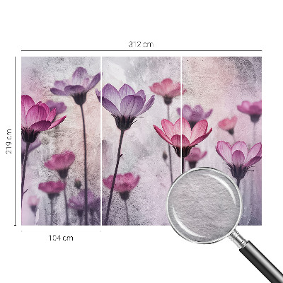 Papel mural texturado decorativo con diseño de flores en tonos pastel