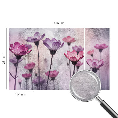 Papel mural texturado decorativo con diseño de flores en tonos pastel