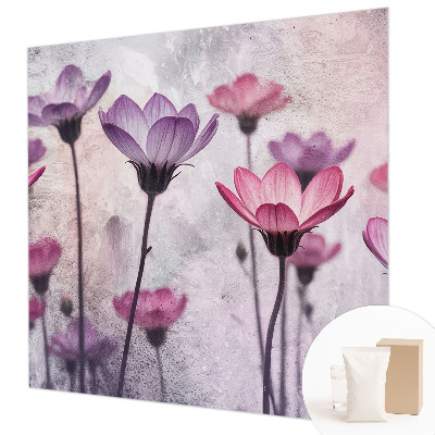 Papel mural texturado decorativo con diseño de flores en tonos pastel