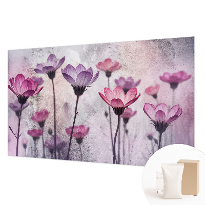 Papel mural texturado decorativo con diseño de flores en tonos pastel