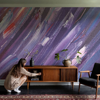 Mural de pared con estampado hermoso con trazos coloridos